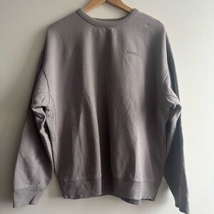 Roots Gray Sweatshirt Embroidered Logo Cozy Cotton Fleece UNISEX Oversized S-M